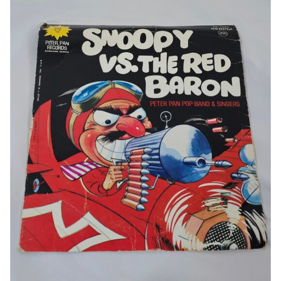 VTG Peter Pan Records Sunshine Series 45 RPM 7” Record Snoopy & The Red Baron - Picture 1 of 4